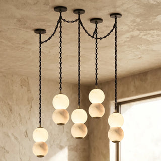 Marlowe Stacked Alabaster Chain Chandelier