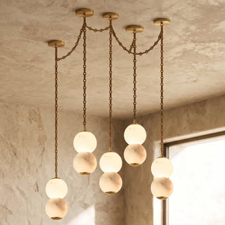 Marlowe Stacked Alabaster Chain Chandelier