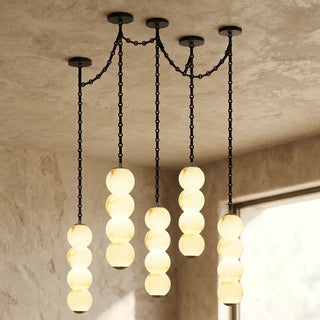 Marlowe Stacked Alabaster Chain Chandelier