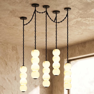 Marlowe Stacked Alabaster Chain Chandelier