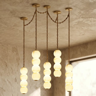 Marlowe Stacked Alabaster Chain Chandelier