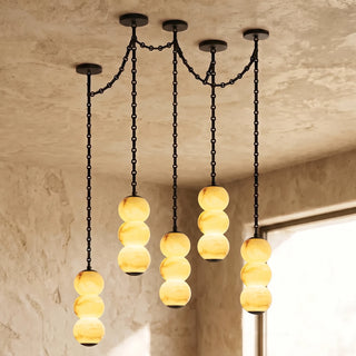 Marlowe Stacked Alabaster Chain Chandelier