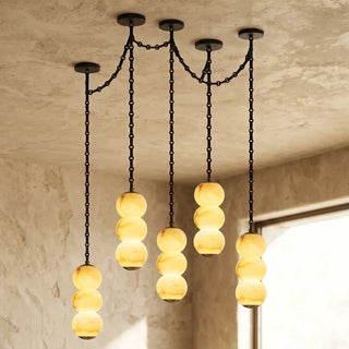 Marlowe Stacked Alabaster Chain Chandelier