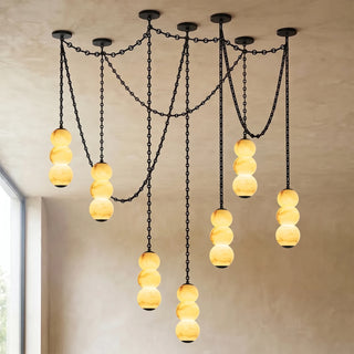Marlowe Stacked Alabaster Chain Chandelier