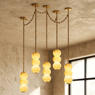 Marlowe Stacked Alabaster Chain Chandelier