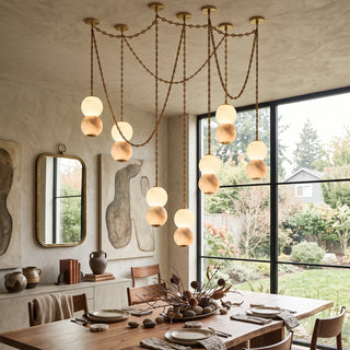 Marlowe Stacked Alabaster Chain Chandelier