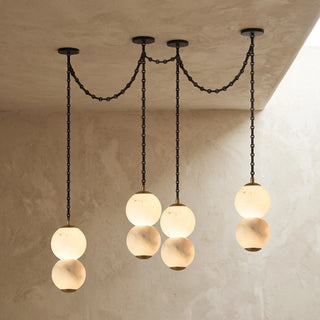 Marlowe Stacked Alabaster Chain Chandelier