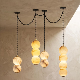 Marlowe Stacked Alabaster Chain Chandelier