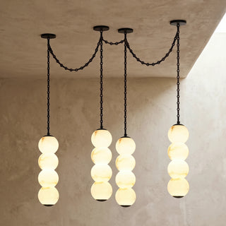 Marlowe Stacked Alabaster Chain Chandelier