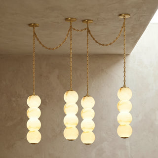 Marlowe Stacked Alabaster Chain Chandelier