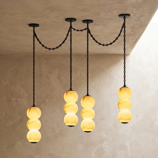 Marlowe Stacked Alabaster Chain Chandelier