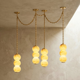 Marlowe Stacked Alabaster Chain Chandelier