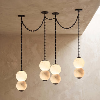 Marlowe Stacked Alabaster Chain Chandelier
