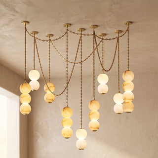 Marlowe Stacked Alabaster Chain Chandelier