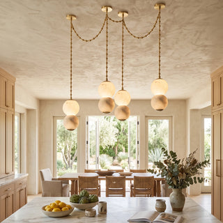 Marlowe Stacked Alabaster Chain Chandelier
