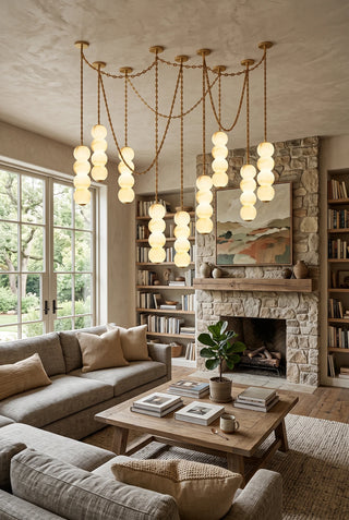 Marlowe Stacked Alabaster Chain Chandelier