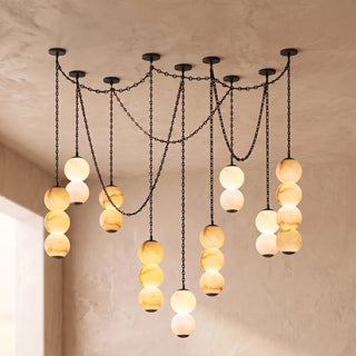 Marlowe Stacked Alabaster Chain Chandelier