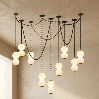 Marlowe Stacked Alabaster Chain Chandelier