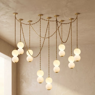 Marlowe Stacked Alabaster Chain Chandelier