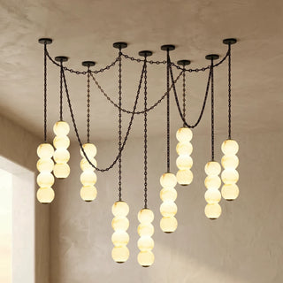 Marlowe Stacked Alabaster Chain Chandelier