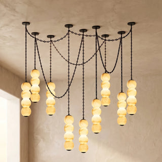 Marlowe Stacked Alabaster Chain Chandelier
