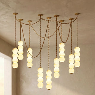 Marlowe Stacked Alabaster Chain Chandelier