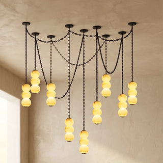 Marlowe Stacked Alabaster Chain Chandelier