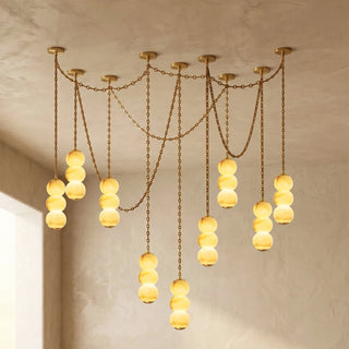 Marlowe Stacked Alabaster Chain Chandelier