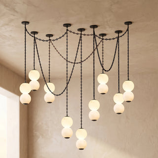 Marlowe Stacked Alabaster Chain Chandelier