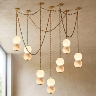 Marlowe Stacked Alabaster Chain Chandelier
