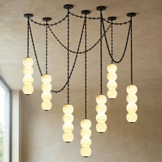 Marlowe Stacked Alabaster Chain Chandelier