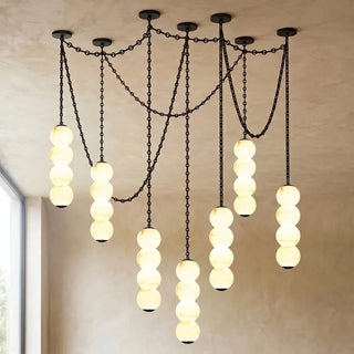Marlowe Stacked Alabaster Chain Chandelier