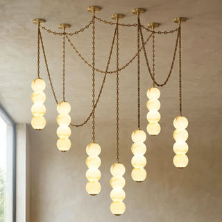 Marlowe Stacked Alabaster Chain Chandelier