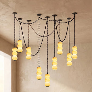 Marlowe Stacked Alabaster Chain Chandelier