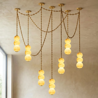 Marlowe Stacked Alabaster Chain Chandelier