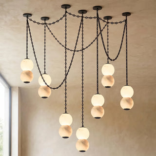Marlowe Stacked Alabaster Chain Chandelier