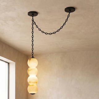 Marlowe Stacked Alabaster Chain Chandelier