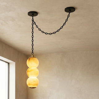 Marlowe Stacked Alabaster Chain Chandelier