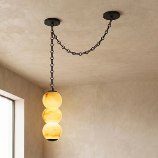 Marlowe Stacked Alabaster Chain Chandelier