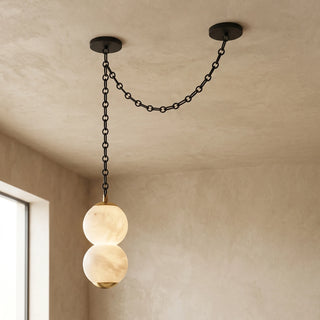 Marlowe Stacked Alabaster Chain Chandelier