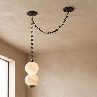 Marlowe Stacked Alabaster Chain Chandelier