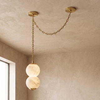 Marlowe Stacked Alabaster Chain Chandelier
