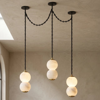 Marlowe Stacked Alabaster Chain Chandelier