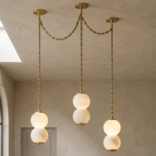 Marlowe Stacked Alabaster Chain Chandelier