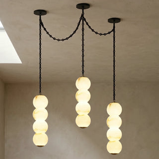 Marlowe Stacked Alabaster Chain Chandelier