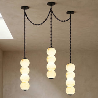 Marlowe Stacked Alabaster Chain Chandelier