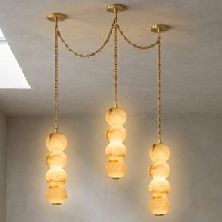 Marlowe Stacked Alabaster Chain Chandelier