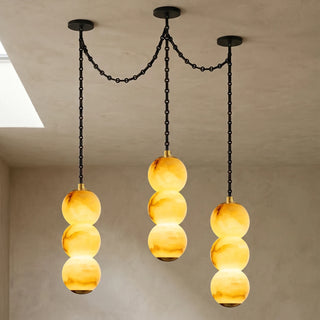 Marlowe Stacked Alabaster Chain Chandelier