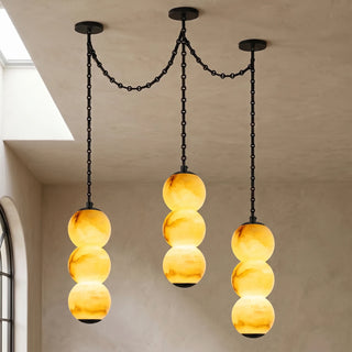 Marlowe Stacked Alabaster Chain Chandelier