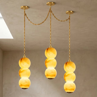 Marlowe Stacked Alabaster Chain Chandelier